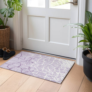 Piper Looms Chantille Squares ACN1049 Lavender Machine Washable Area Rug Scatter Lifestyle Image Feature