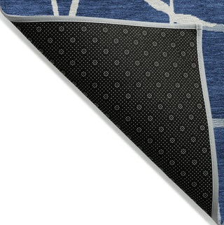 Piper Looms Chantille Squares ACN1049 Navy Machine Washable Area Rug Backing Image