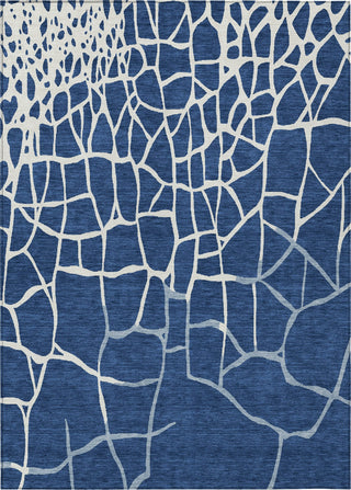 Piper Looms Chantille Squares ACN1049 Navy Machine Washable Area Rug main image