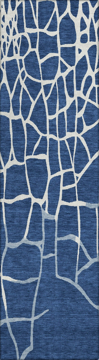 Piper Looms Chantille Squares ACN1049 Navy Machine Washable Area Rug Runner Main Image