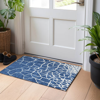 Piper Looms Chantille Squares ACN1049 Navy Machine Washable Area Rug Scatter Lifestyle Image Feature