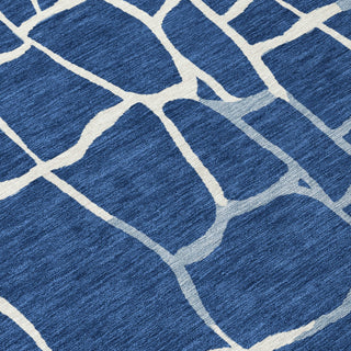 Piper Looms Chantille Squares ACN1049 Navy Machine Washable Area Rug Swatch Image
