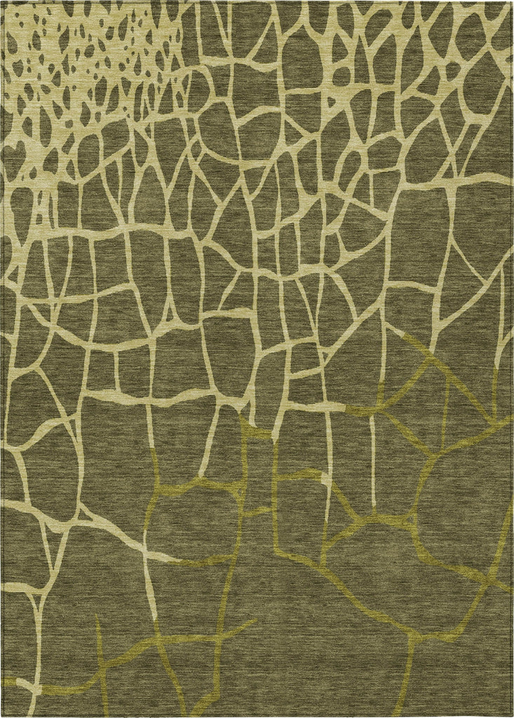 Piper Looms Chantille Squares ACN1049 Olive Machine Washable Area Rug main image