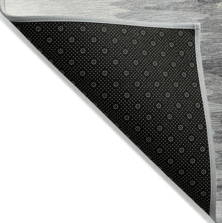 Piper Looms Chantille Abstract ACN1050 Black Machine Washable Area Rug Backing Image