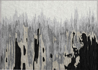 Piper Looms Chantille Abstract ACN1050 Black Machine Washable Area Rug Scatter Main Image