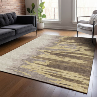 Piper Looms Chantille Abstract ACN1050 Coffee Machine Washable Area Rug Lifestyle Image Feature