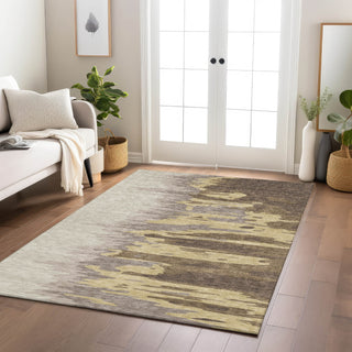 Piper Looms Chantille Abstract ACN1050 Coffee Machine Washable Area Rug Lifestyle Image Feature