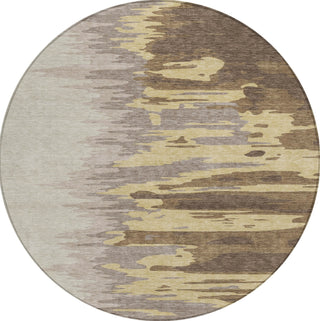 Piper Looms Chantille Abstract ACN1050 Coffee Machine Washable Area Rug Round Main Image