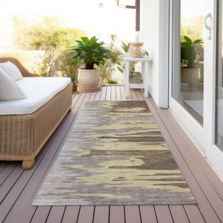 Piper Looms Chantille Abstract ACN1050 Coffee Machine Washable Area Rug Runner Outdoor Lifestyle Image Feature