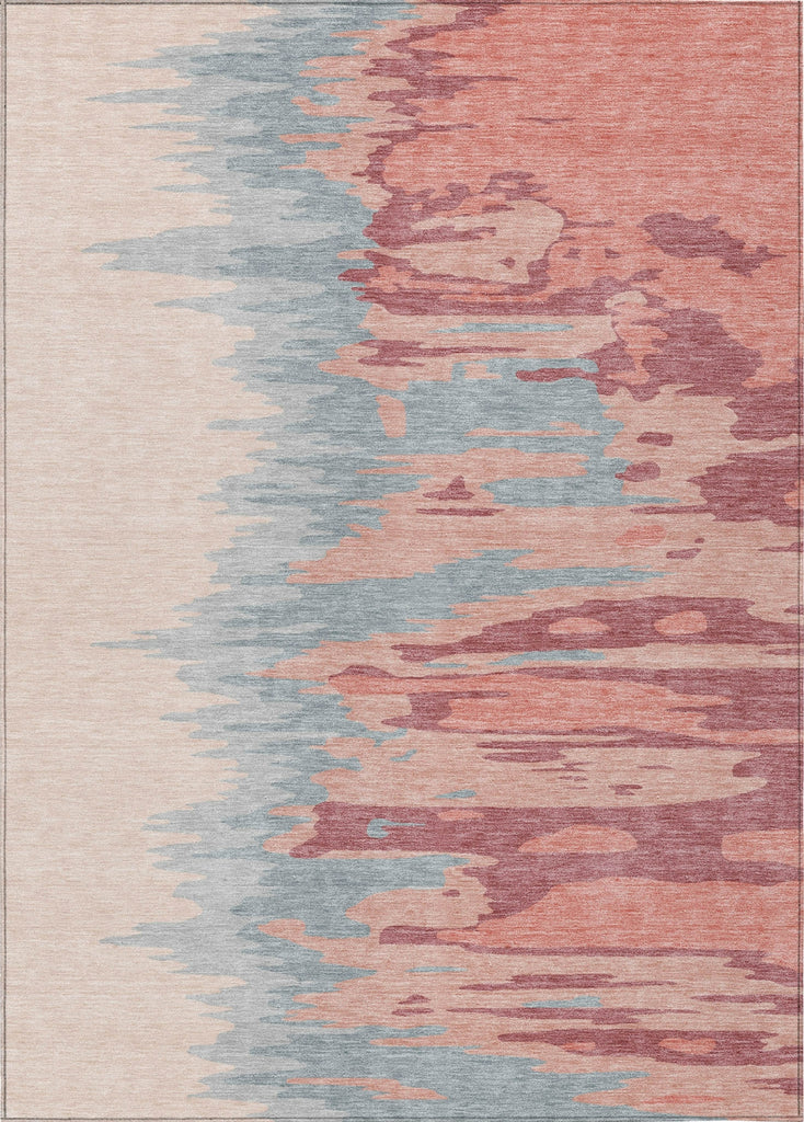 Piper Looms Chantille Abstract ACN1050 Coral Machine Washable Area Rug main image