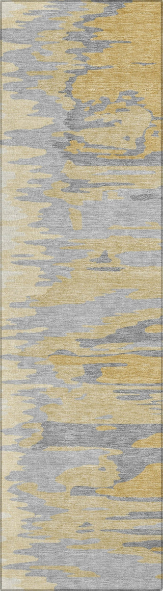 Piper Looms Chantille Abstract ACN1050 Gold Machine Washable Area Rug Runner Main Image