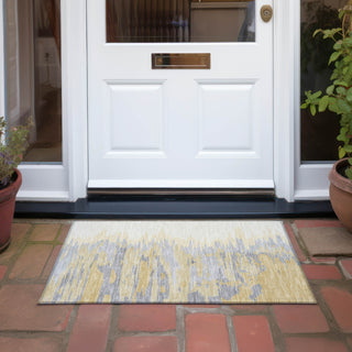 Piper Looms Chantille Abstract ACN1050 Gold Machine Washable Area Rug Scatter Outdoor Lifestyle Image Feature