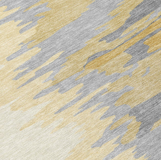 Piper Looms Chantille Abstract ACN1050 Gold Machine Washable Area Rug Swatch Image