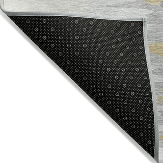 Piper Looms Chantille Abstract ACN1050 Gray Machine Washable Area Rug Backing Image