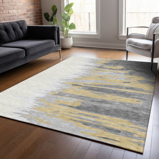 Piper Looms Chantille Abstract ACN1050 Gray Machine Washable Area Rug Lifestyle Image Feature