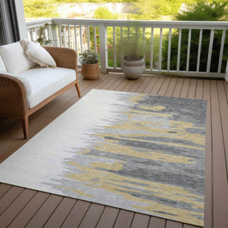 Piper Looms Chantille Abstract ACN1050 Gray Machine Washable Area Rug Outdoor Lifestyle Image Feature