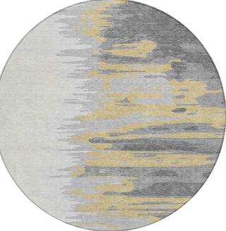Piper Looms Chantille Abstract ACN1050 Gray Machine Washable Area Rug Round Main Image