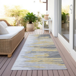 Piper Looms Chantille Abstract ACN1050 Gray Machine Washable Area Rug Runner Outdoor Lifestyle Image Feature