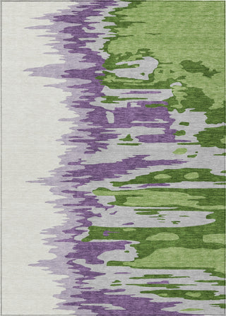 Piper Looms Chantille Abstract ACN1050 Green Machine Washable Area Rug main image
