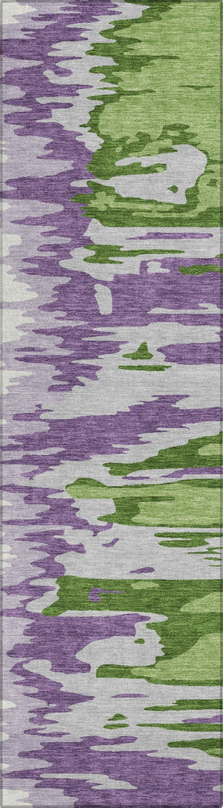 Piper Looms Chantille Abstract ACN1050 Green Machine Washable Area Rug Runner Main Image