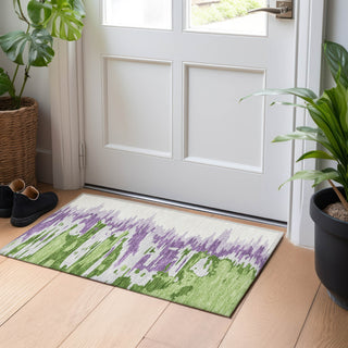 Piper Looms Chantille Abstract ACN1050 Green Machine Washable Area Rug Scatter Lifestyle Image Feature