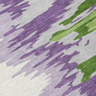 Piper Looms Chantille Abstract ACN1050 Green Machine Washable Area Rug Swatch Image