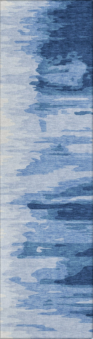 Piper Looms Chantille Abstract ACN1050 Navy Machine Washable Area Rug Runner Main Image