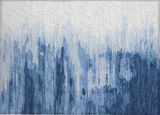 Piper Looms Chantille Abstract ACN1050 Navy Machine Washable Area Rug Scatter Main Image