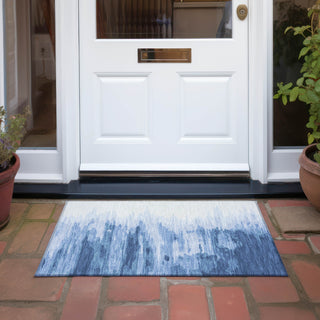 Piper Looms Chantille Abstract ACN1050 Navy Machine Washable Area Rug Scatter Outdoor Lifestyle Image Feature