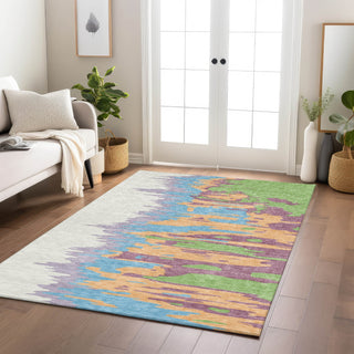 Piper Looms Chantille Abstract ACN1050 Peach Machine Washable Area Rug Lifestyle Image Feature