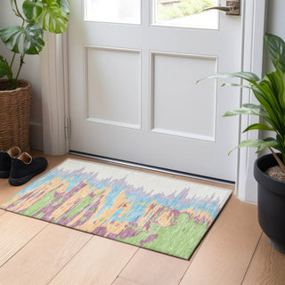Piper Looms Chantille Abstract ACN1050 Peach Machine Washable Area Rug Scatter Lifestyle Image Feature