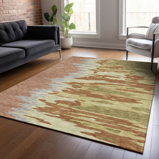 Piper Looms Chantille Abstract ACN1050 Rust Machine Washable Area Rug Lifestyle Image Feature