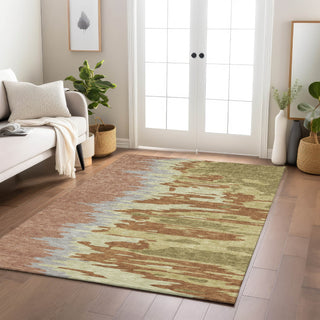 Piper Looms Chantille Abstract ACN1050 Rust Machine Washable Area Rug Lifestyle Image Feature
