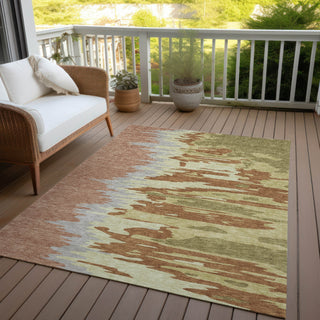 Piper Looms Chantille Abstract ACN1050 Rust Machine Washable Area Rug Outdoor Lifestyle Image Feature