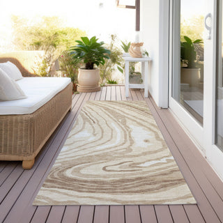 Piper Looms Chantille Swirls ACN1051 Beige Machine Washable Area Rug Runner Outdoor Lifestyle Image Feature