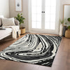 Piper Looms Chantille Swirls ACN1051 Black Machine Washable Area Rug Lifestyle Image Feature