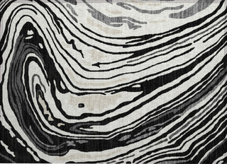 Piper Looms Chantille Swirls ACN1051 Black Machine Washable Area Rug Scatter Main Image