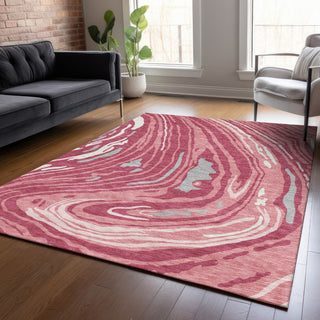 Piper Looms Chantille Swirls ACN1051 Blush Machine Washable Area Rug Lifestyle Image Feature