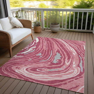 Piper Looms Chantille Swirls ACN1051 Blush Machine Washable Area Rug Outdoor Lifestyle Image Feature