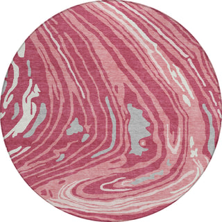 Piper Looms Chantille Swirls ACN1051 Blush Machine Washable Area Rug Round Main Image