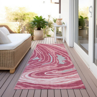 Piper Looms Chantille Swirls ACN1051 Blush Machine Washable Area Rug Runner Outdoor Lifestyle Image Feature
