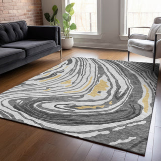 Piper Looms Chantille Swirls ACN1051 Gray Machine Washable Area Rug Lifestyle Image Feature