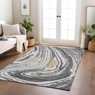 Piper Looms Chantille Swirls ACN1051 Gray Machine Washable Area Rug Lifestyle Image Feature