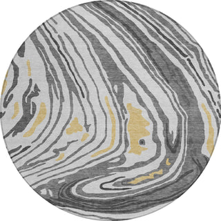 Piper Looms Chantille Swirls ACN1051 Gray Machine Washable Area Rug Round Main Image