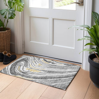 Piper Looms Chantille Swirls ACN1051 Gray Machine Washable Area Rug Scatter Lifestyle Image Feature