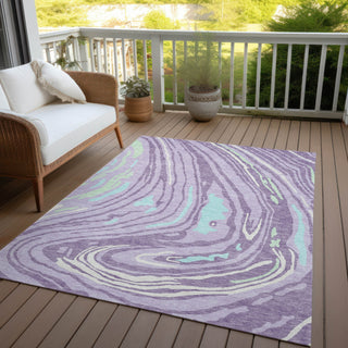 Piper Looms Chantille Swirls ACN1051 Lavender Machine Washable Area Rug Outdoor Lifestyle Image Feature