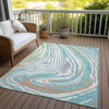 Piper Looms Chantille Swirls ACN1051 Linen Machine Washable Area Rug Outdoor Lifestyle Image Feature