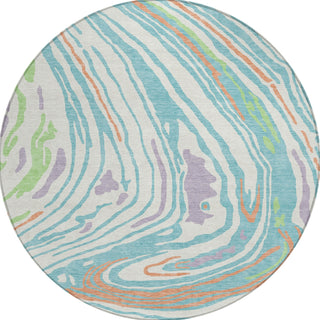 Piper Looms Chantille Swirls ACN1051 Linen Machine Washable Area Rug Round Main Image