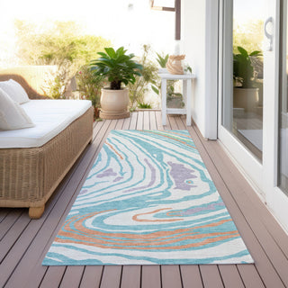 Piper Looms Chantille Swirls ACN1051 Linen Machine Washable Area Rug Runner Outdoor Lifestyle Image Feature