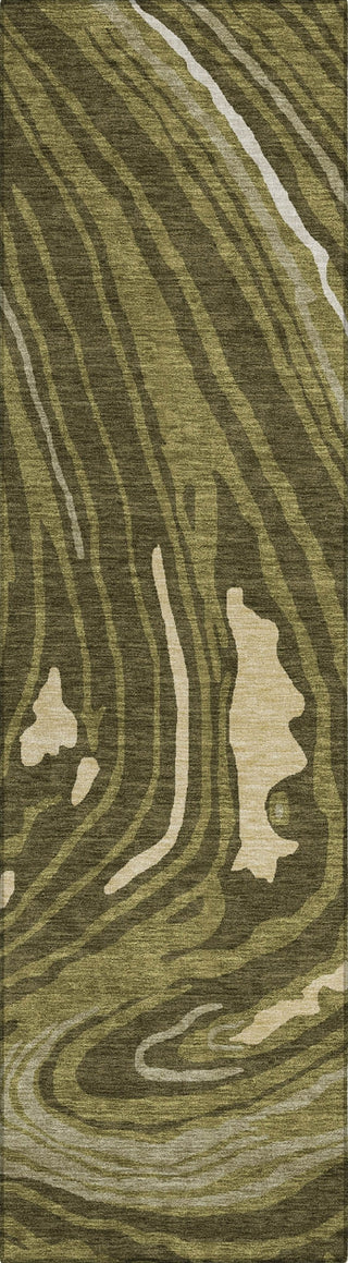Piper Looms Chantille Swirls ACN1051 Olive Machine Washable Area Rug Runner Main Image